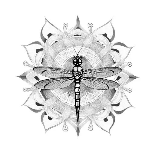 Dragonfly with mandala tattoo design idea