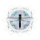 Black Dragonfly with mandala  tattoo design idea