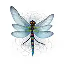 Black Dragonfly with mandala  tattoo design idea