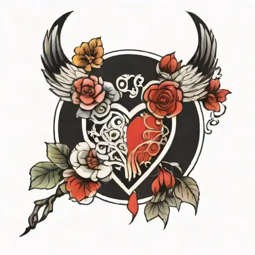 tokyo heart tattoo design idea