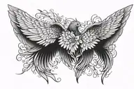 Fallen angel wing tattoo design idea