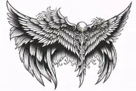 Fallen angel wing tattoo design idea