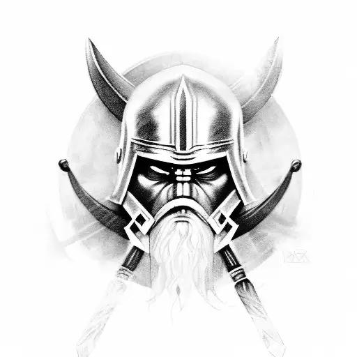 A black-grey tattoo of a Spartan warrior with the word 'discipline' incorporated into the design tattoo design idea