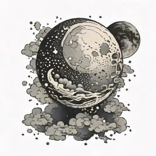 the moon does not have to be full to be loved tattoo design idea