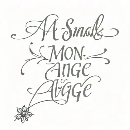 A small "Mon ange" quote written on the arm , just the two words and how it would look on the arm tattoo design idea