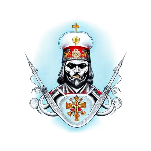 russia othodox cross tattoo design idea