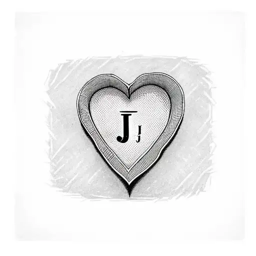 Letter J with a heart next to it  tattoo design idea