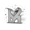 Letter J with a heart next to it  tattoo design idea