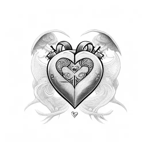 heart with cross tattoo design idea