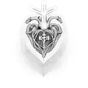 heart with cross tattoo design idea