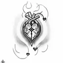 heart with cross tattoo design idea
