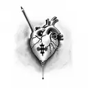 heart with cross tattoo design idea