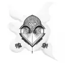 cross with heart tattoo design idea