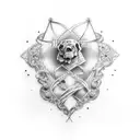 cross with heart tattoo design idea