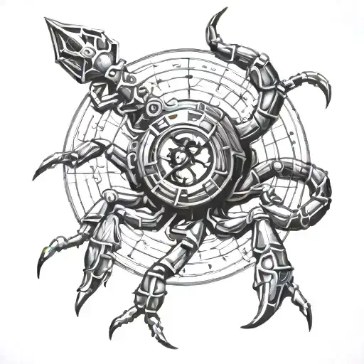 scorpion in sniper scope tattoo design idea