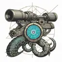 Scorpion and sniper scope tattoo design idea