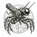 Scorpion and sniper scope tattoo design idea