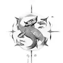 A mystical pisces zodiac with each sign depicted in a unique way tattoo design idea