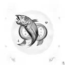 A mystical pisces zodiac with each sign depicted in a unique way tattoo design idea