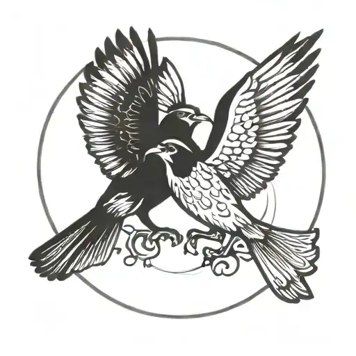 two birds flying around forming a circle  tattoo design idea