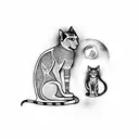 Bastet and Sekhmet in the night Egypt  tattoo design idea