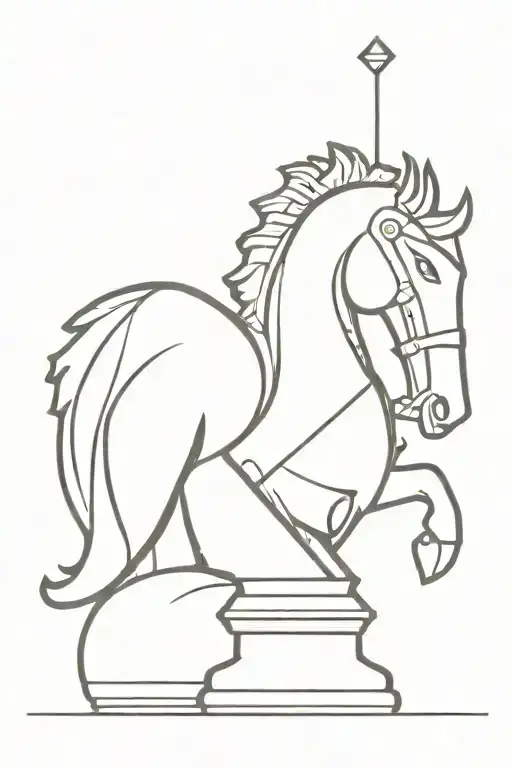 Chess piece, knight, minimalistic tattoo design tattoo design idea
