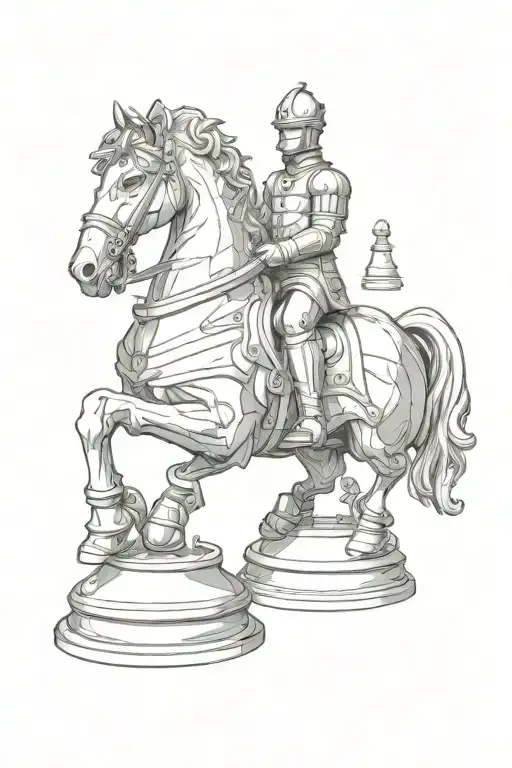 Chess knight chess piece tattoo design idea