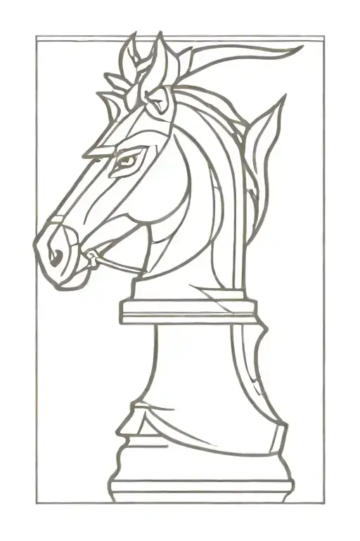 Chess piece, knight tattoo design idea