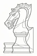 Chess piece, knight, shadowed tattoo design idea