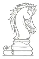 Chess piece, knight, shadowed tattoo design idea