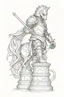 Chess piece, knight, shadowed tattoo design idea