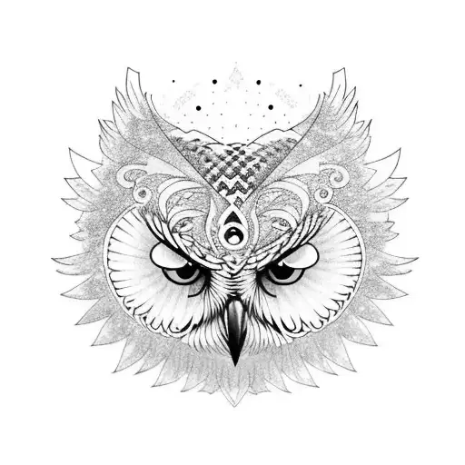 snowy owl flying  tattoo design idea
