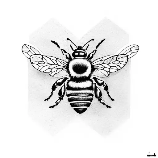 bee sitting on a crown tattoo design idea