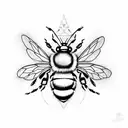 bee sitting on a crown tattoo design idea