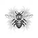 bee sitting on a crown tattoo design idea