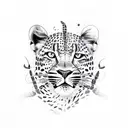 leopard wmixed with a crab tattoo design idea