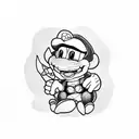 yoshi on a kart  tattoo design idea