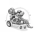 yoshi on a kart  tattoo design idea