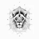 lion with leo sign and spider climbing web tattoo design idea