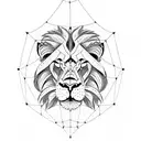 lion with leo sign and spider climbing web tattoo design idea