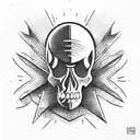 skull steering BMX  teeth tattoo design idea
