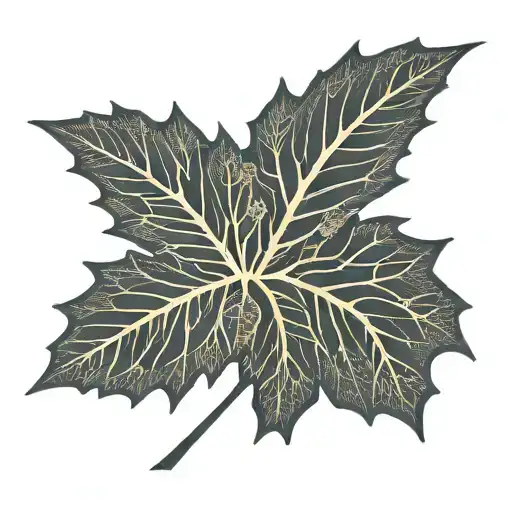 white oak leaf  tattoo design idea