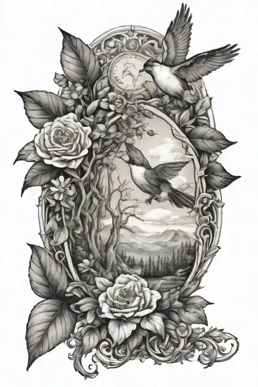 finding peace in Christ and nature tattoo design idea