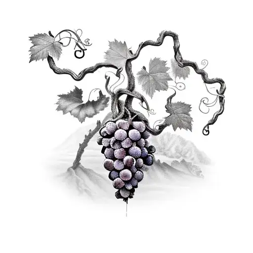 grape vine with biblical scripture  tattoo design idea