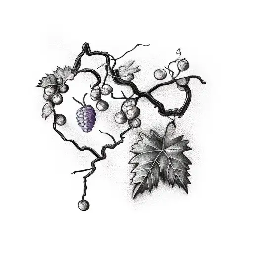 grape vine with biblical scripture  tattoo design idea