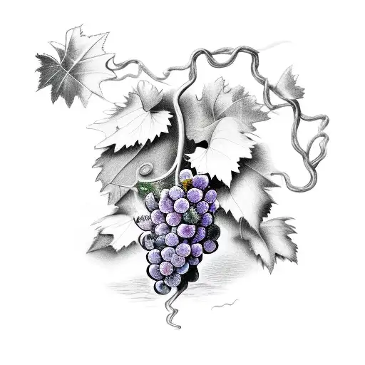 grape vine with biblical scripture  tattoo design idea