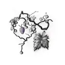 grape vine with biblical scripture  tattoo design idea