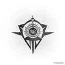 Himalayas with motorcycle and compass tattoo design idea