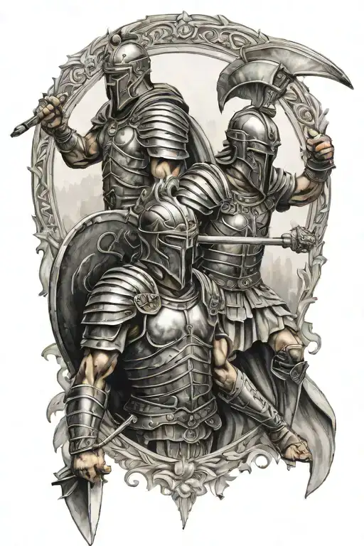 roman Warriors  tattoo design idea