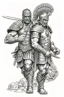 roman Warriors and mma fighter tattoo design idea